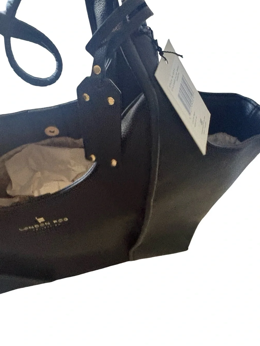 London Fog Black Tote with Gold Accents